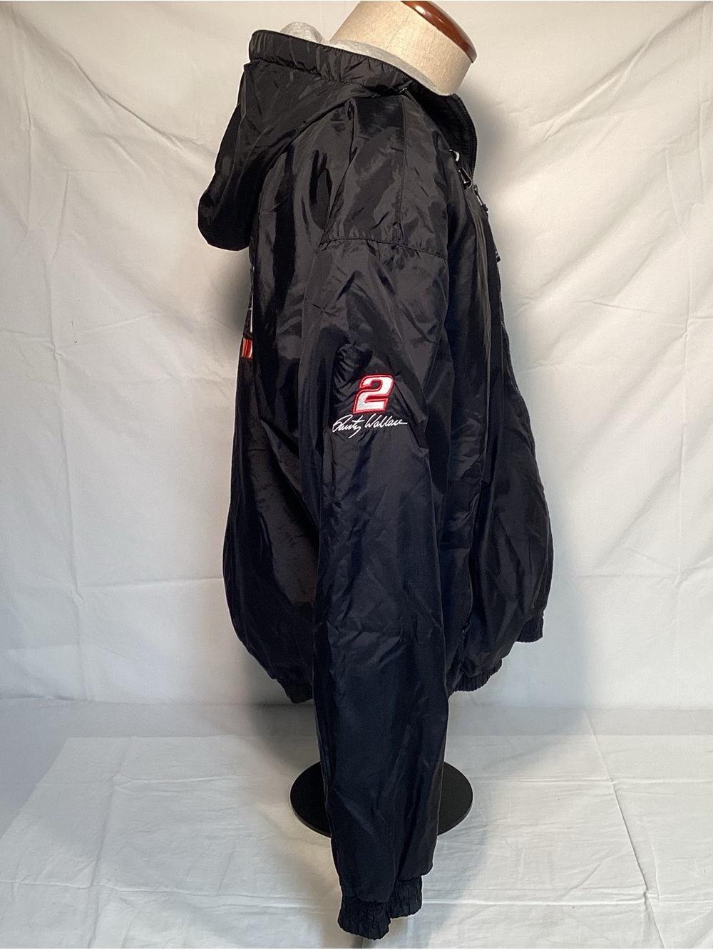 NASCAR Mobil 1 Racing Ryan Newman Rusty Wallace Hooded Jacket Men’s Size Large - Picture 6 of 16